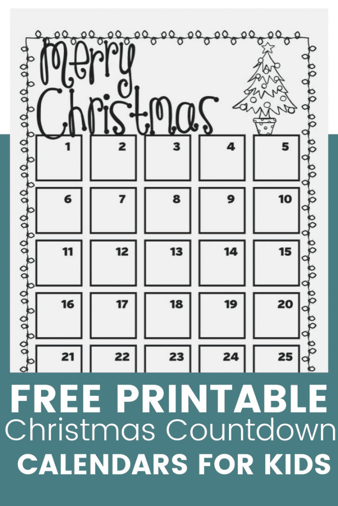 Free Printable Christmas Countdown Calendar  Free Homeschool Deals ©