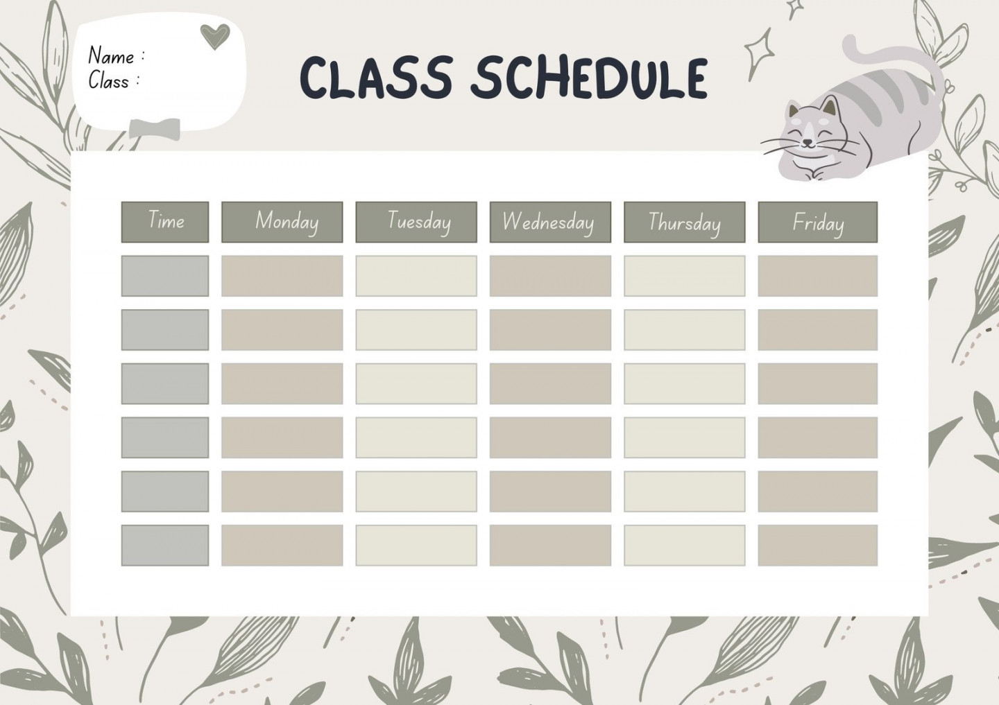 Free printable class schedule templates to customize  Canva