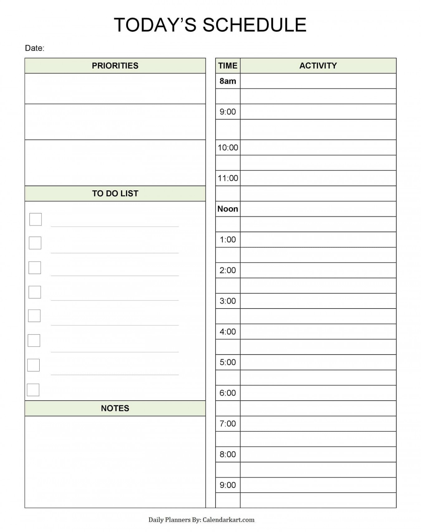 Free Printable Daily Planner Templates (Editable PDF) - CalendarKart
