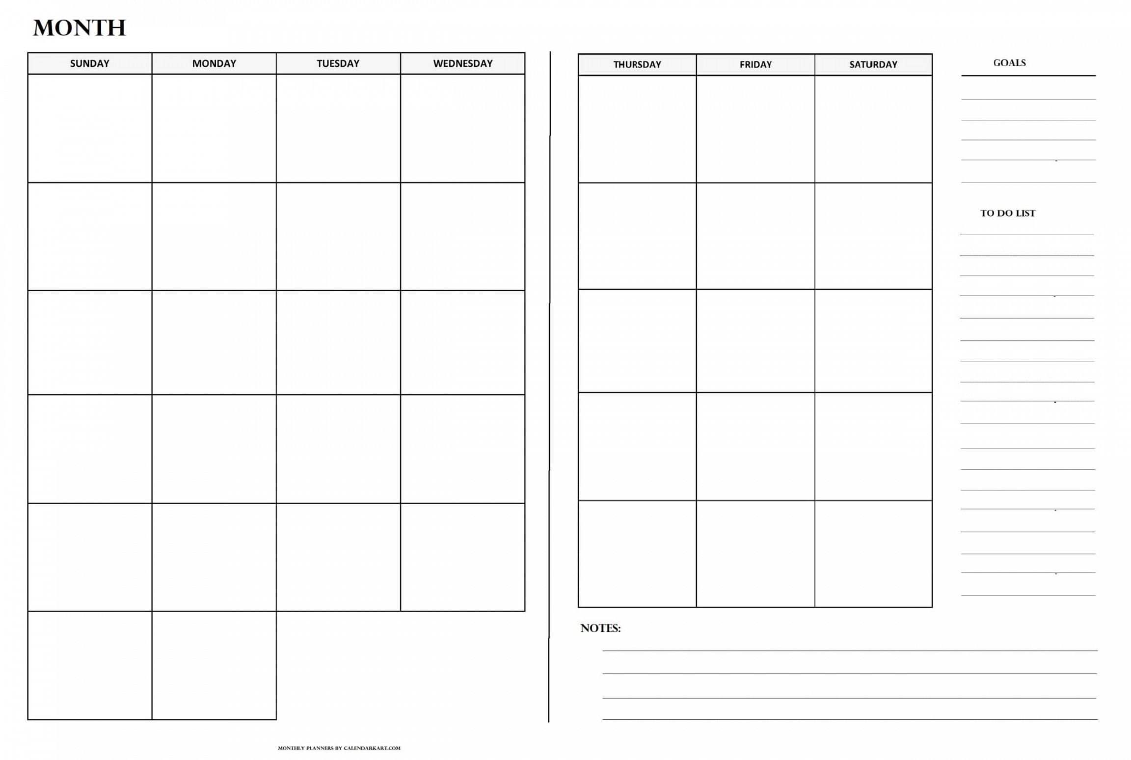 Free Printable Monthly Planner Templates - CalendarKart