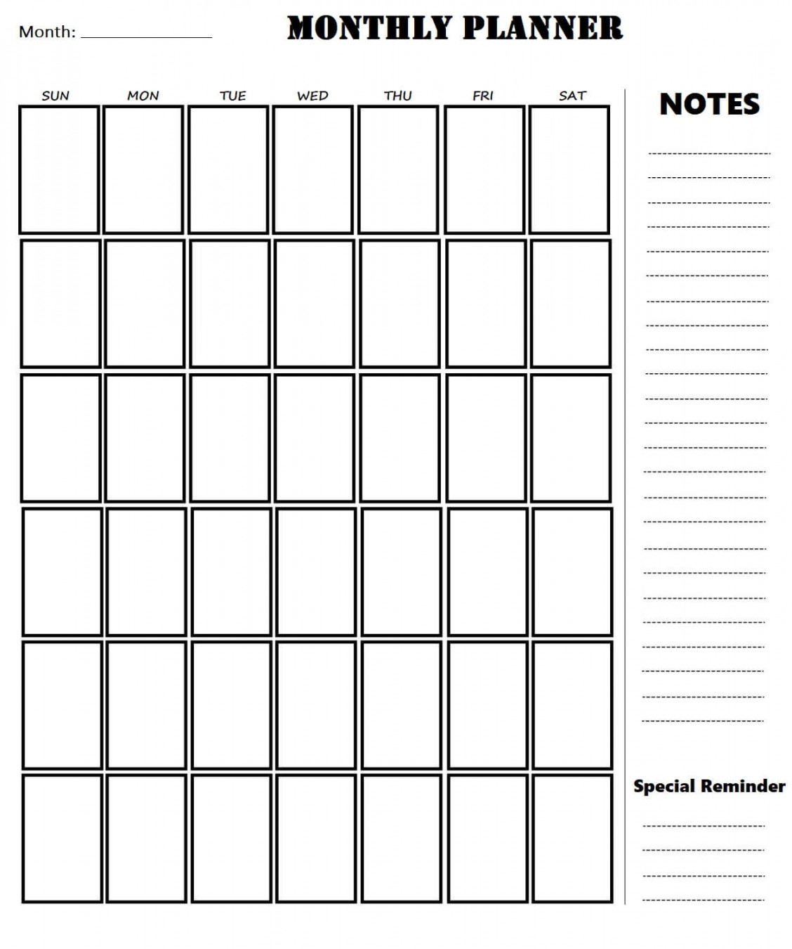 Free Printable Monthly Planner Templates - CalendarKart