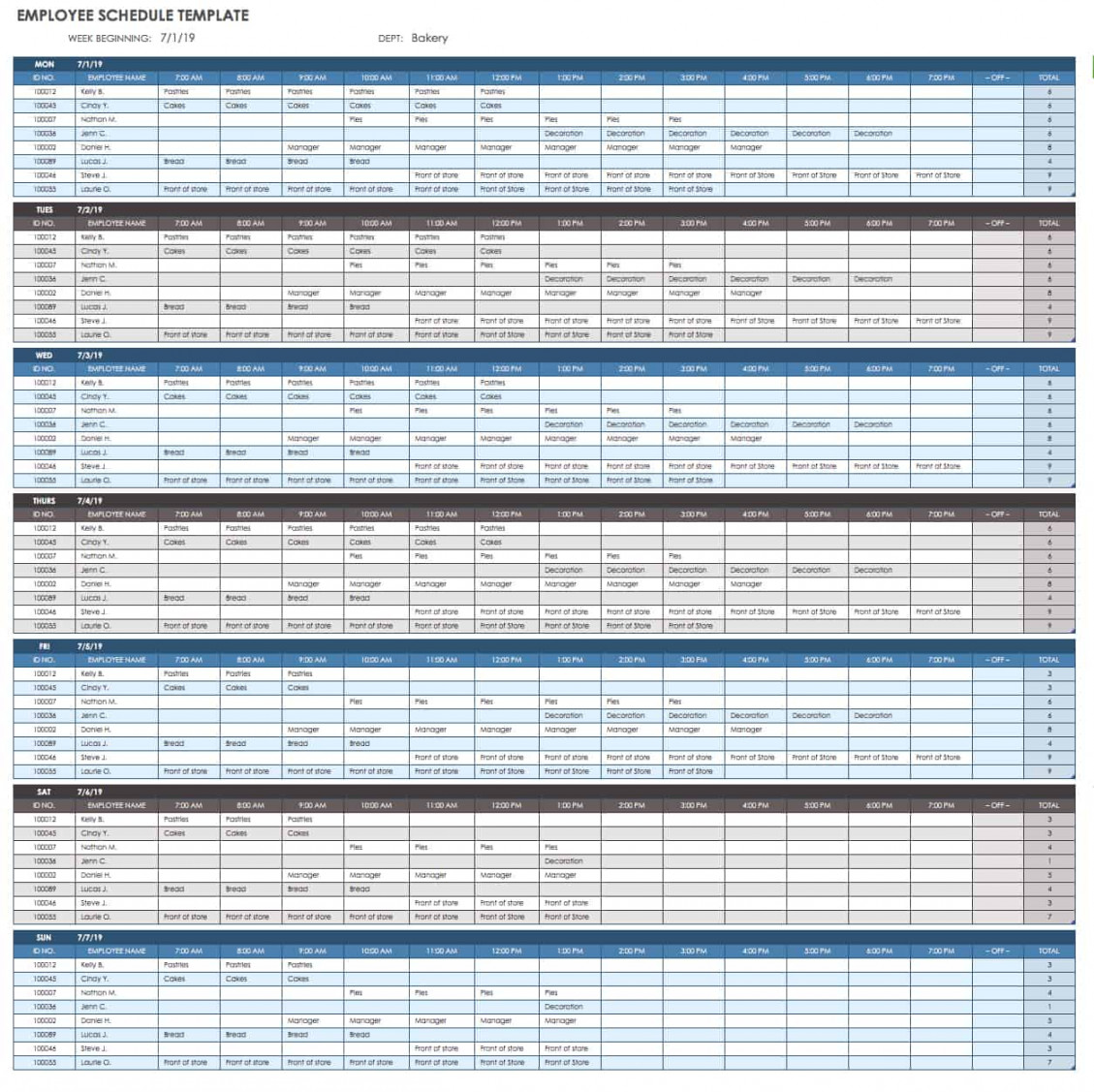 Free Work Schedule Templates for Word and Excel Smartsheet