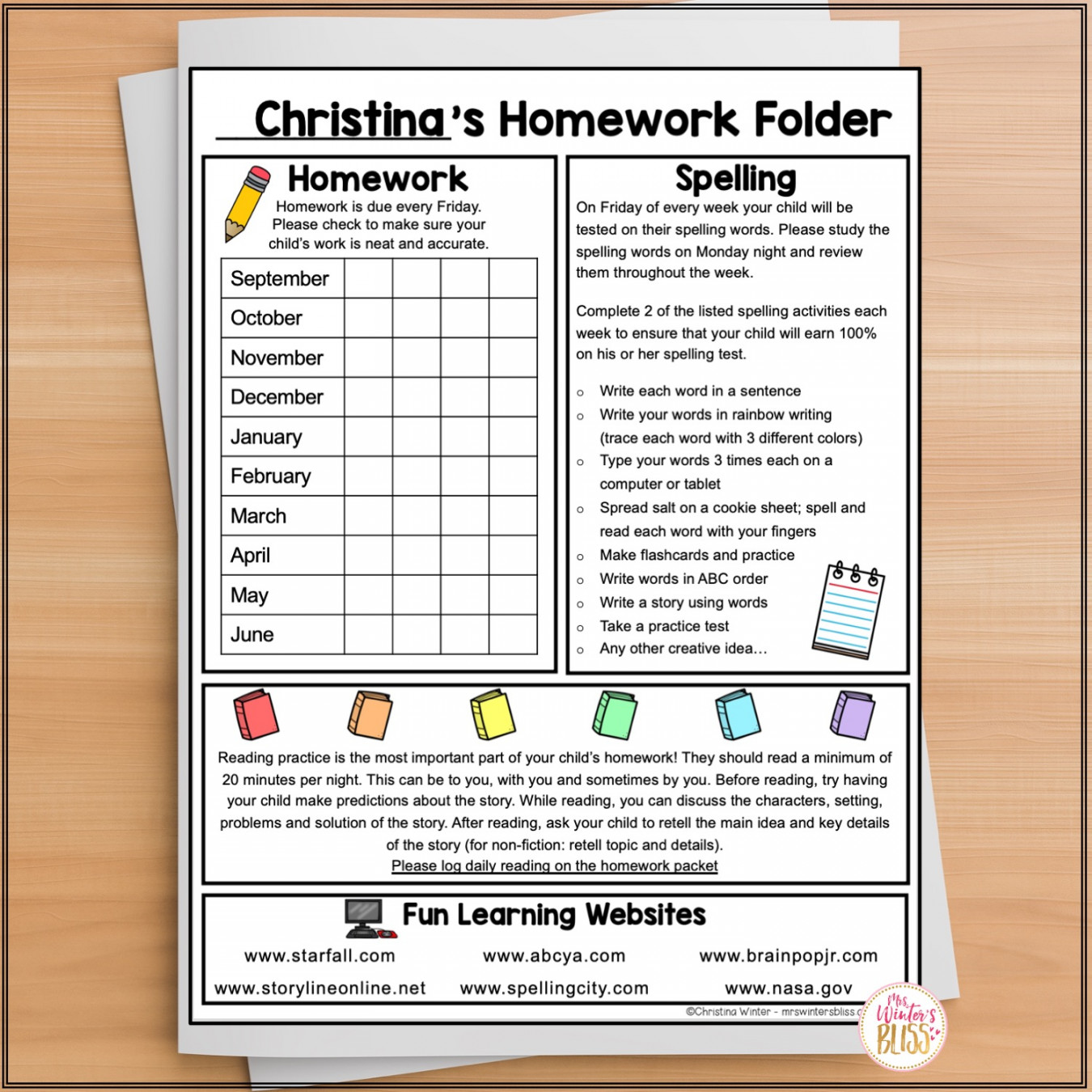 Homework Folder & EDITABLE Newsletter Templates