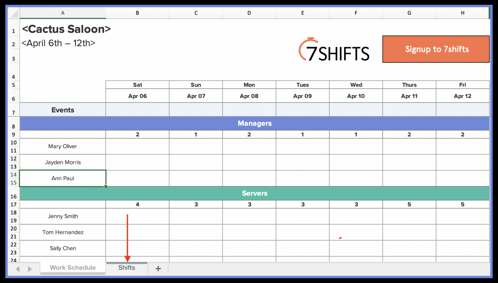 How to Make a Restaurant Work Schedule (with Free Excel Template