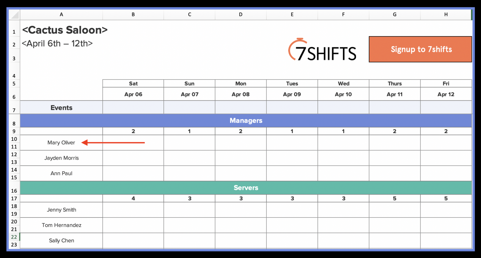 How to Make a Restaurant Work Schedule (with Free Excel Template
