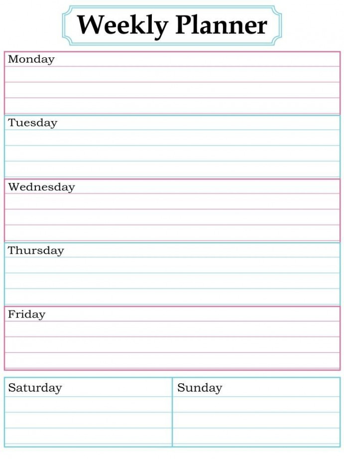 images about printable weekly calendars on pinterest cute