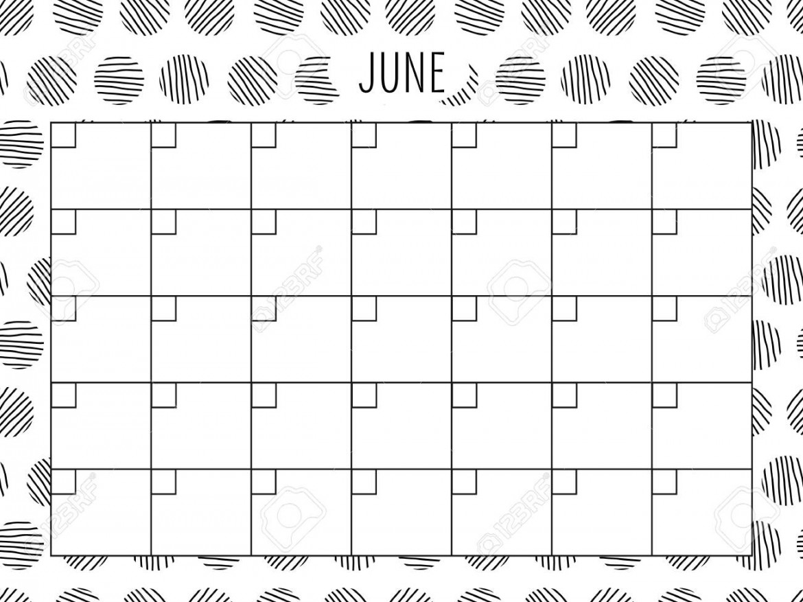 June. Universal Monthly Planner Template. Vector