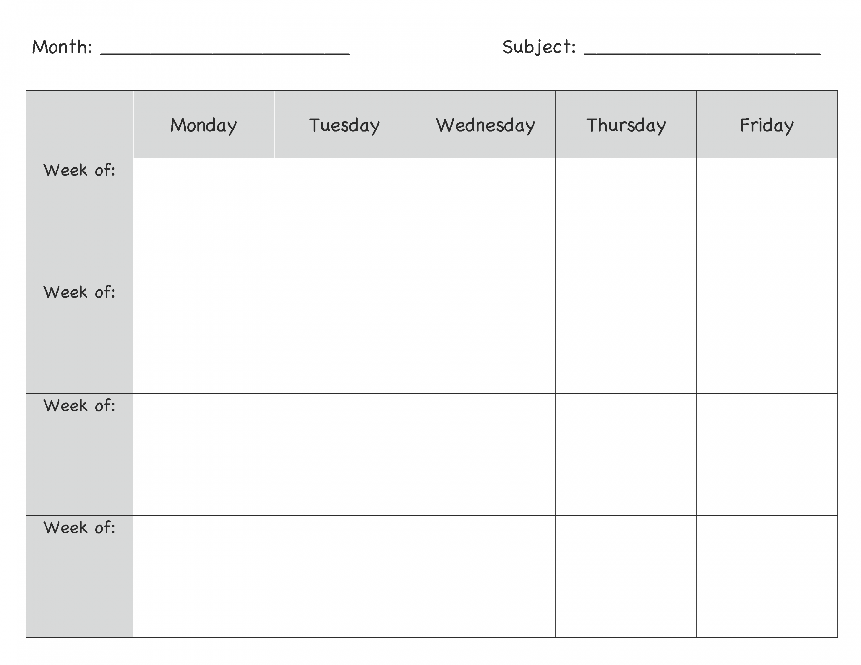 Lesson Plan Template  Weekly lesson plan template, Preschool
