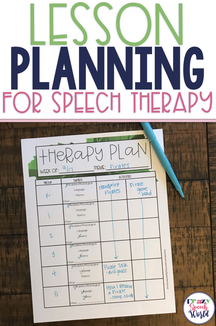 Lesson Plans for Speech Therapy + Free Planning Sheet - Crazy
