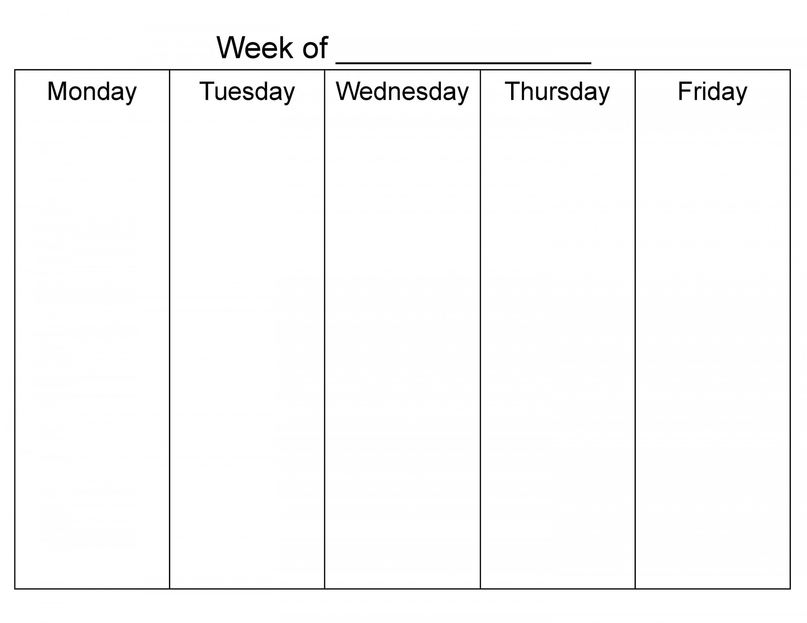 M-F Blank Weekly Printable Calendar - Etsy