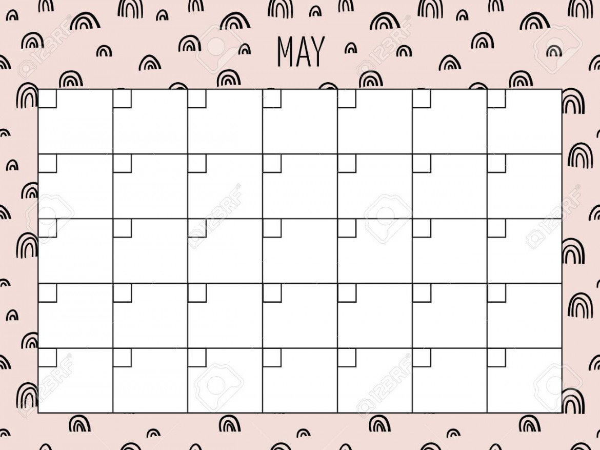 May. Universal Monthly Planner Template. Vector