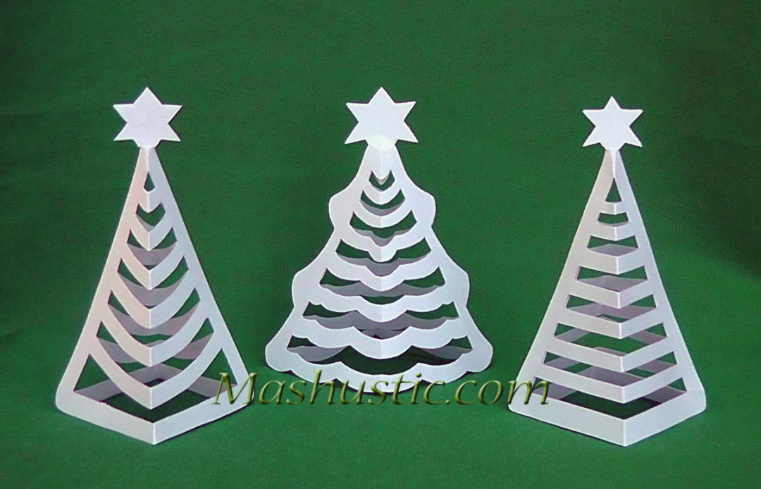 Mini D Christmas trees made of paper  Mashustic