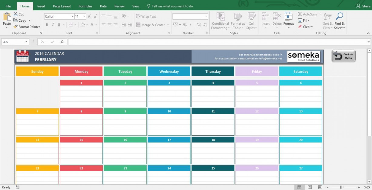 Month Training Calendar Template  Excel calendar template