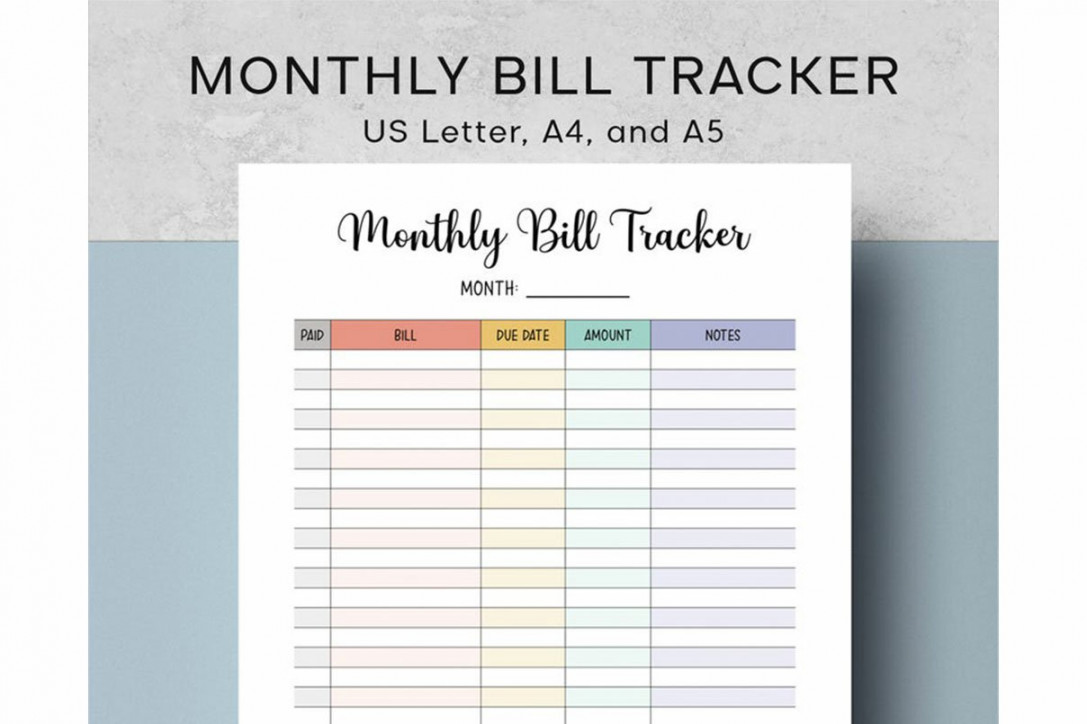 Monthly Bill Payment Tracker Printable Bill Pay ()