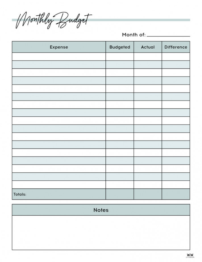 Monthly Budget Planners -  FREE Printables  Printabulls