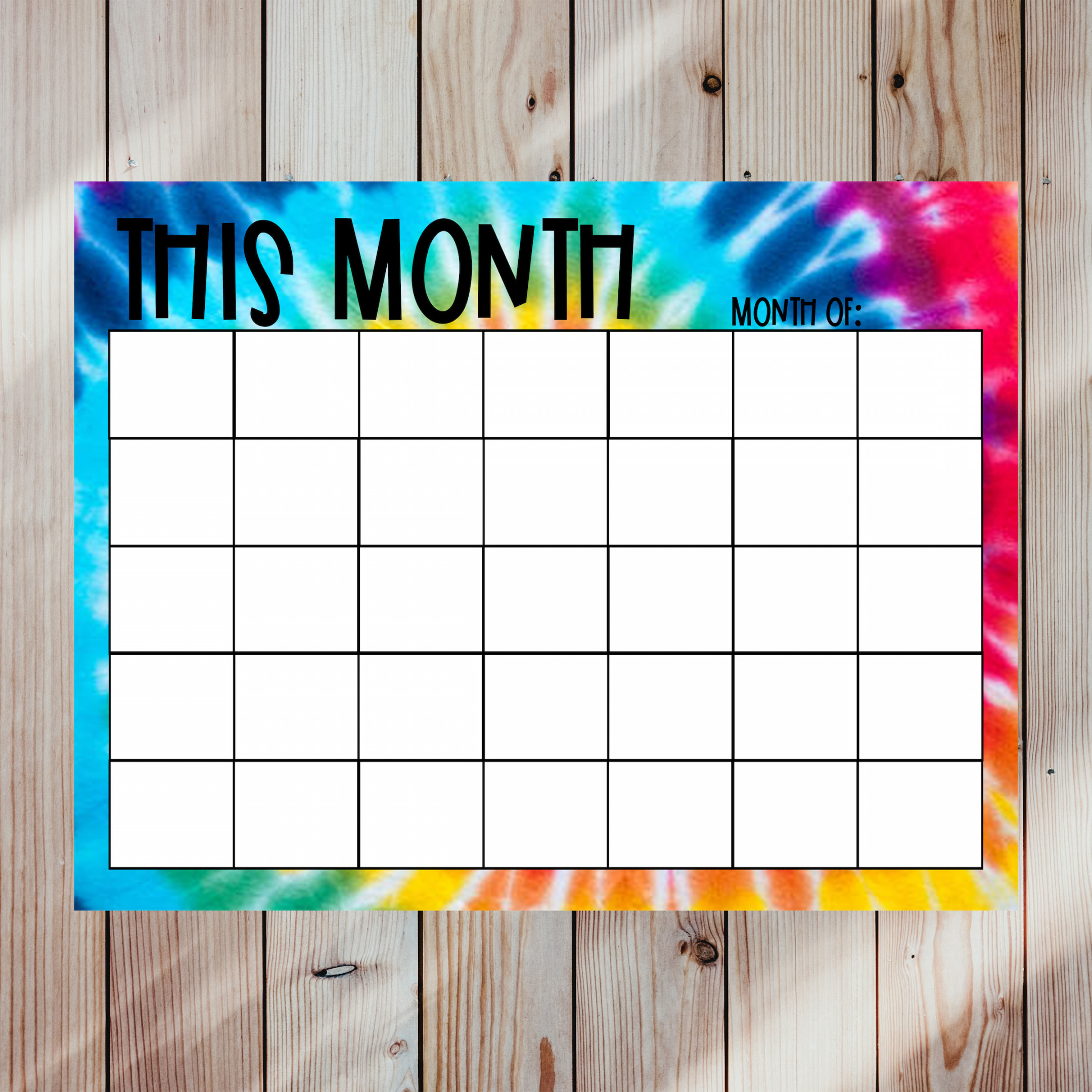 Monthly Business Planner - Tie Dye