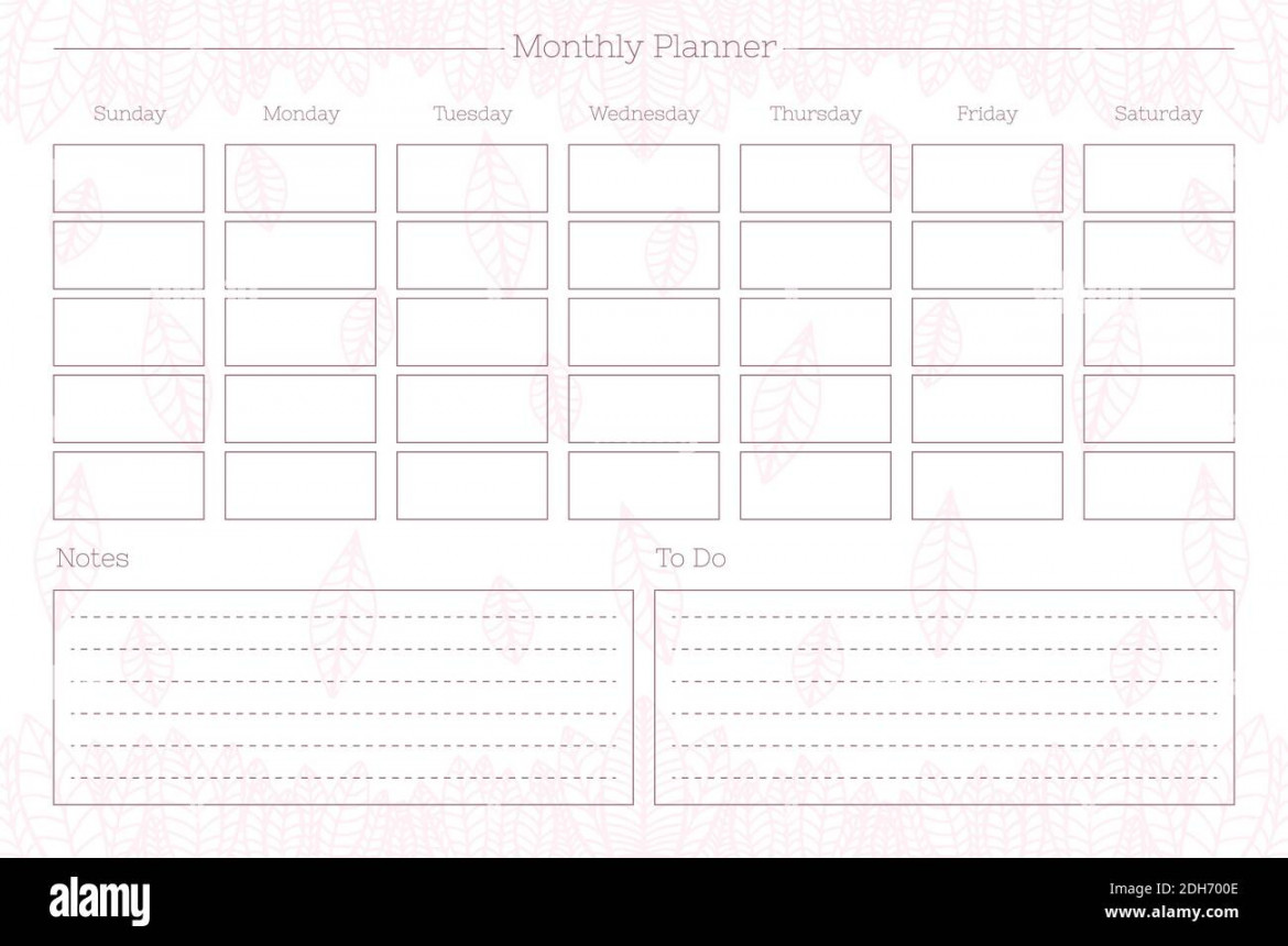 monthly personal planner diary template