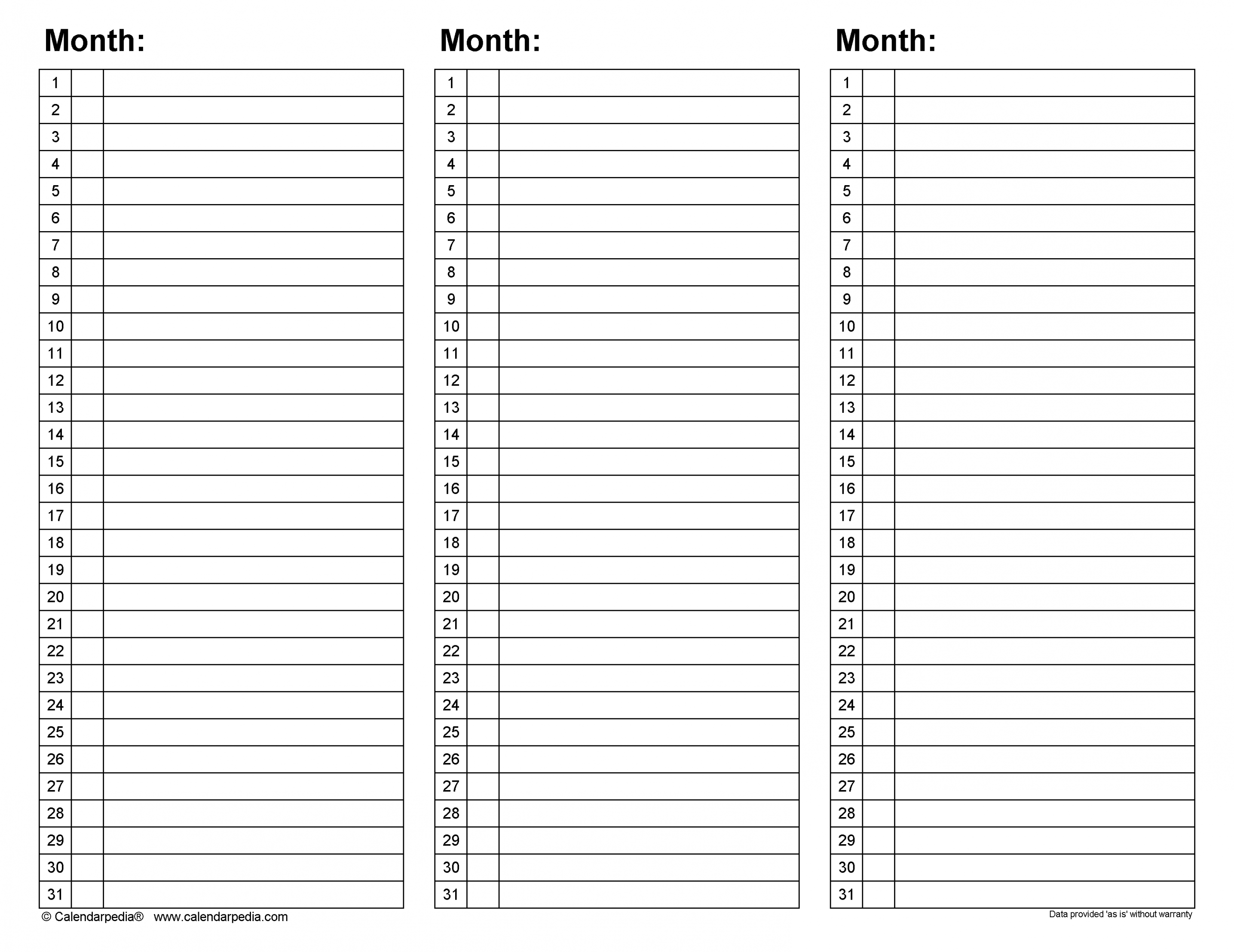 Monthly Planner Templates for Microsoft Excel