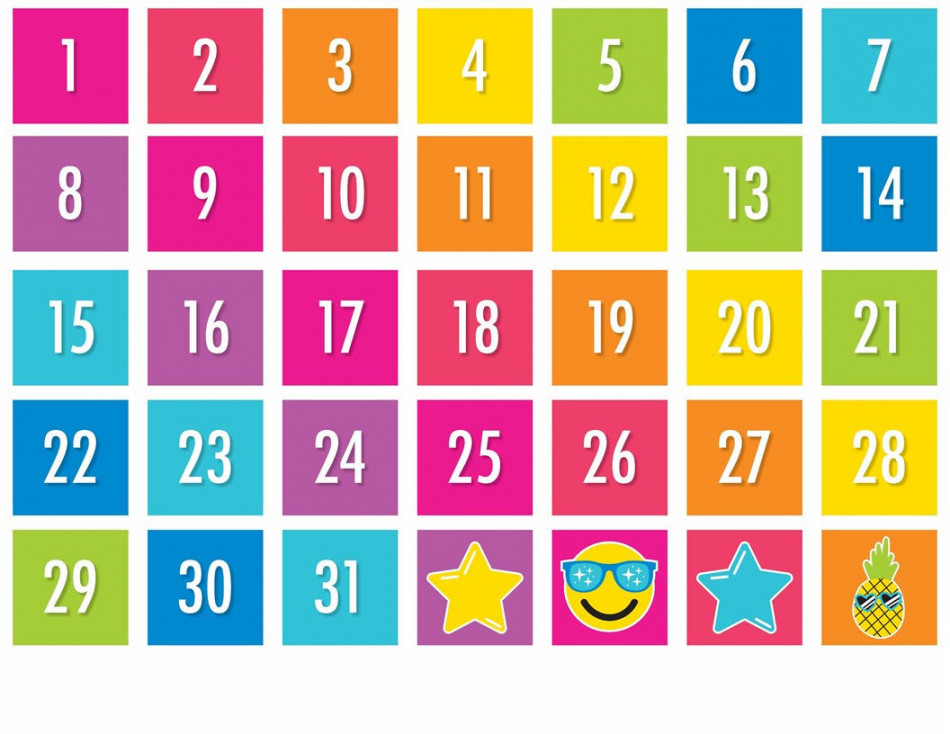 Neon Pop - Neon Pocket Chart Calendar UPRINT
