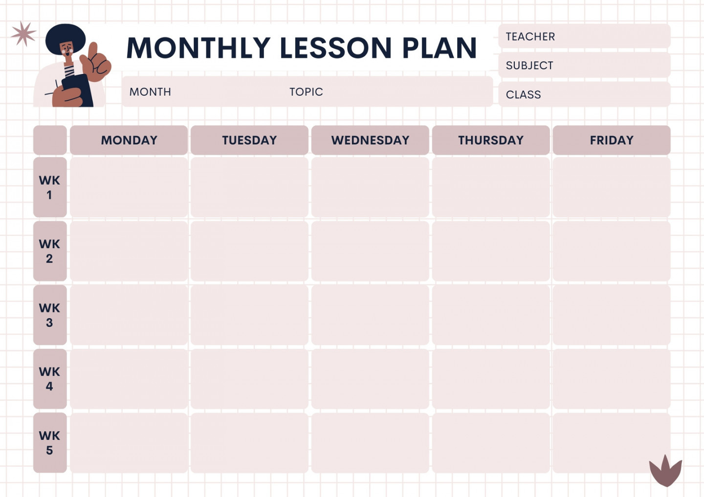 Page  - Free, printable, customizable weekly lesson plan
