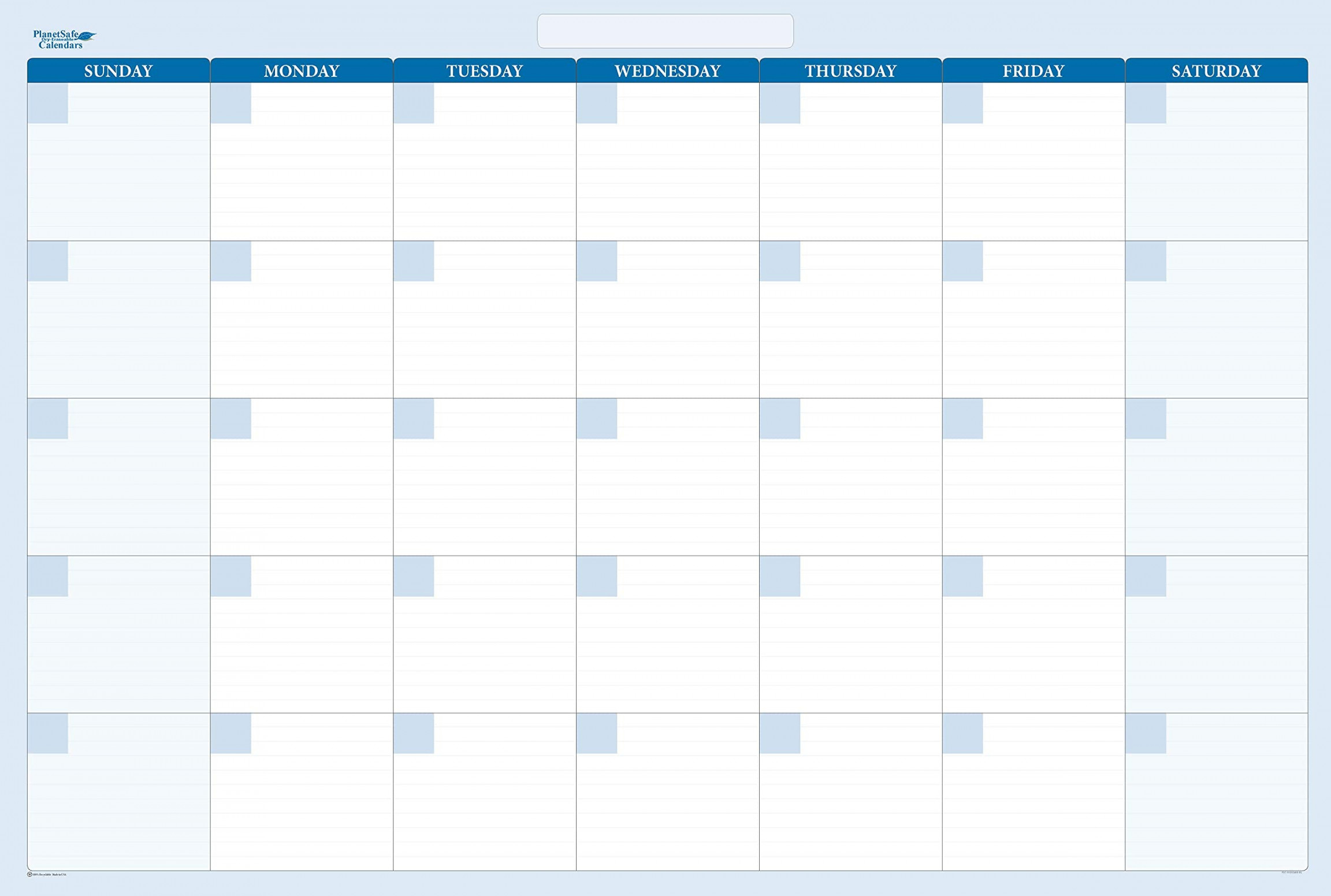 PlanetSafe Calendars -Day Dry Erasable Wall Calendar Planner - -Month  Large Calendar - Monthly Planner for Home, School, Classroom Organization
