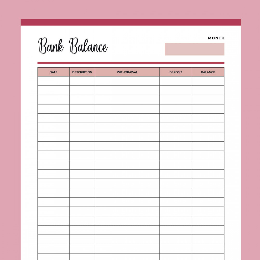 Printable Balance Sheet Template  Instant Download PDF  A & Letter