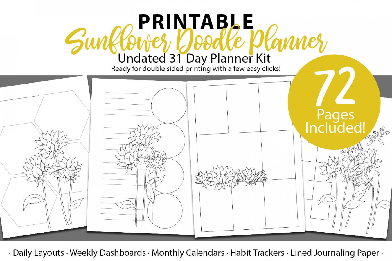 Printable Bullet Planner Inserts Kit: Doodle Planner Ult