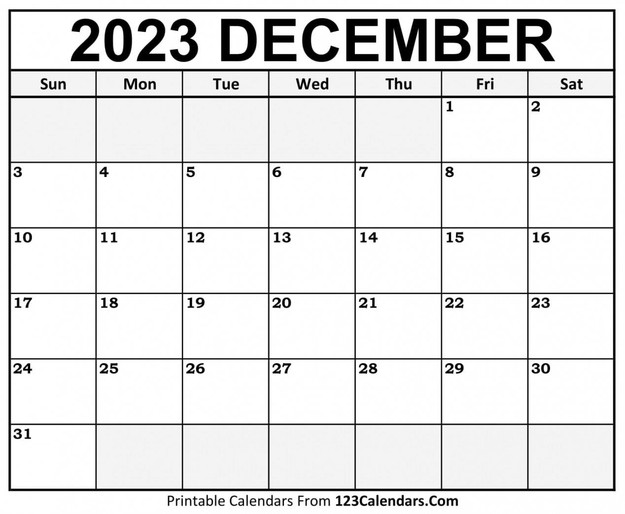 Printable December  Calendar Templates - Calendars