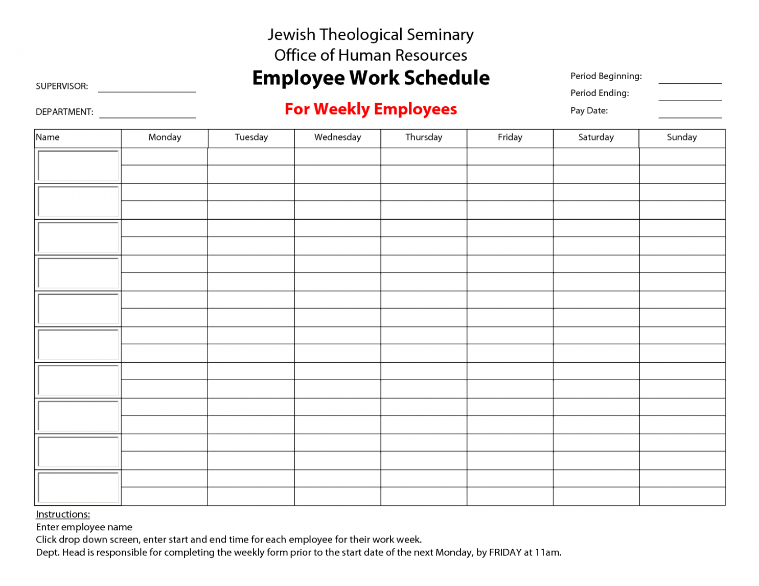 Printable+Employee+Work+Schedule+Template  Monthly schedule