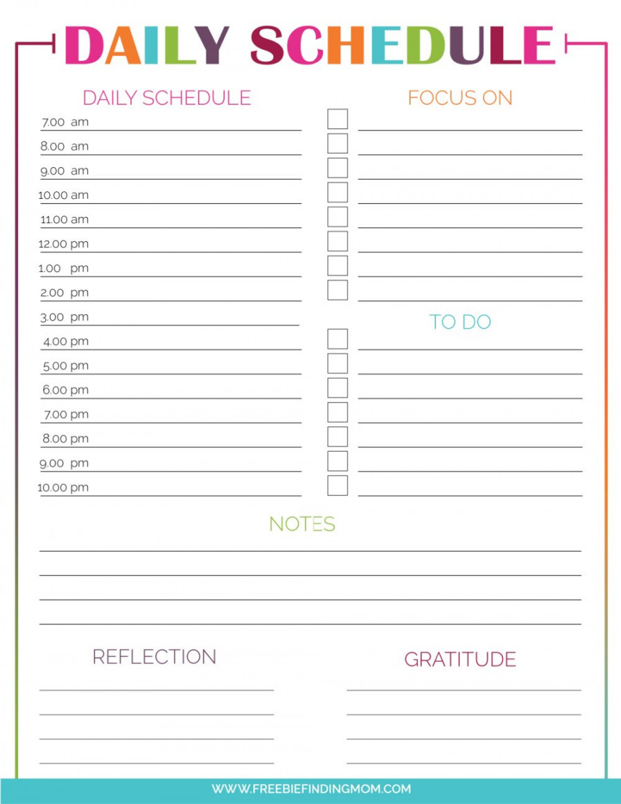 Printable Hourly Schedule Templates - Freebie Finding Mom