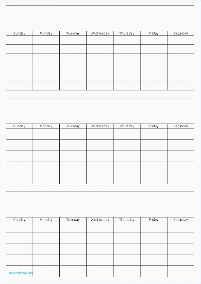 Printable Large Blank Three Month Calendar Template – Template