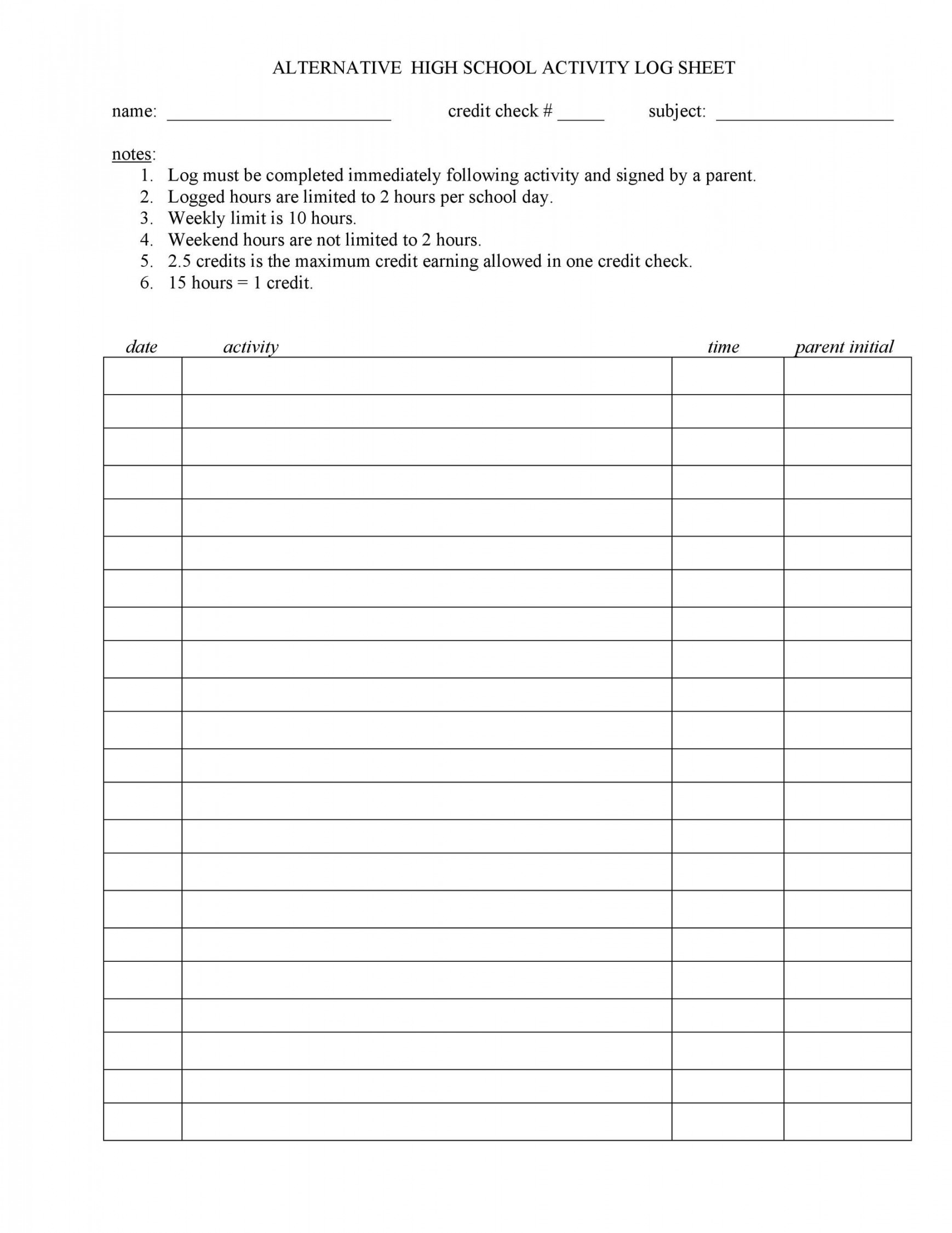 Printable Log Sheet Templates [Direct Download] ᐅ TemplateLab