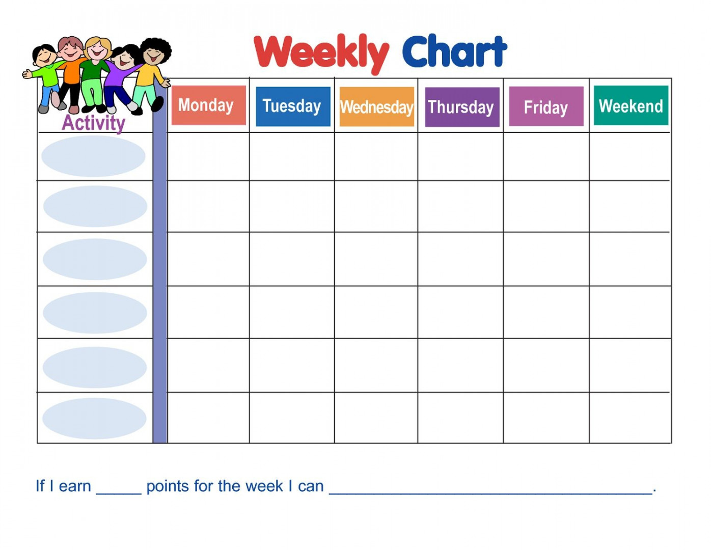 Printable Weekly Behavior Reward Chart  Free printable behavior