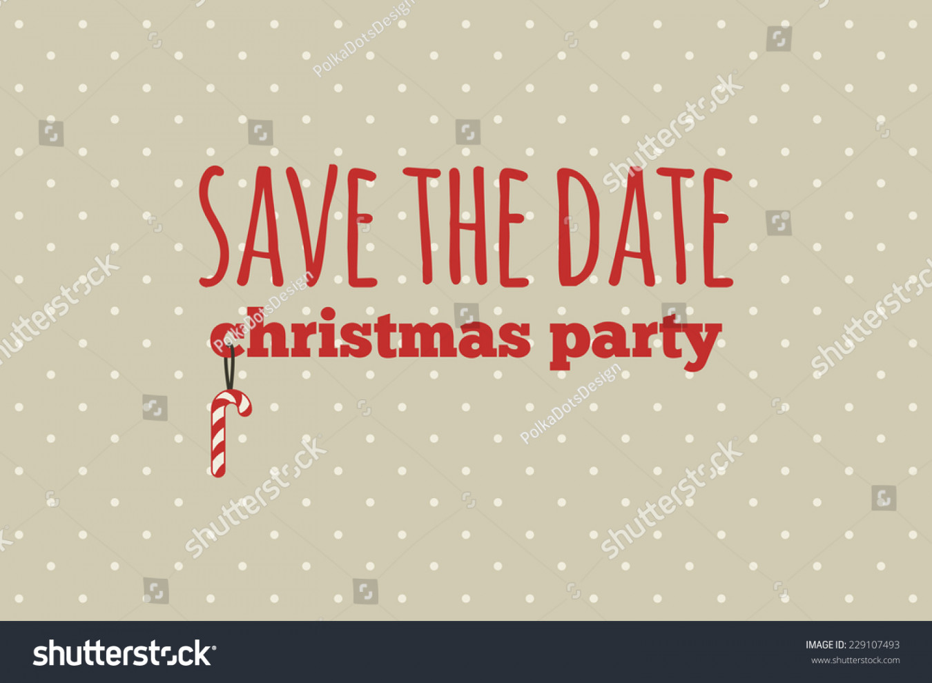 Save Date Christmas Card Traditional Colors Stock Vector (Royalty