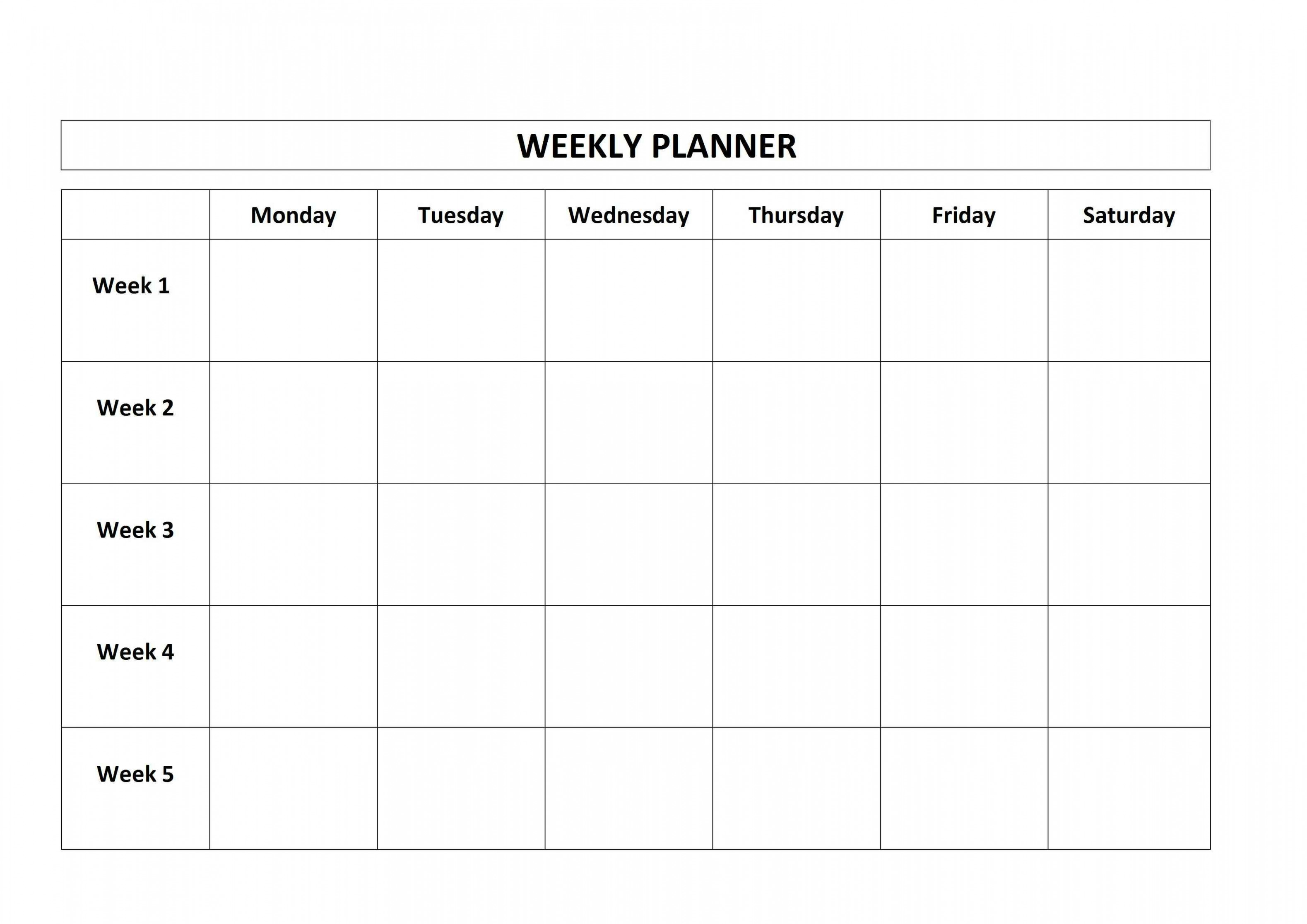 Simple Weekly Planner Template  Weekly planner template, Excel
