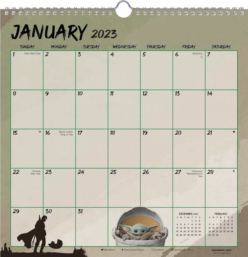 Star Wars: The Mandalorian Spiral Wall Calendar