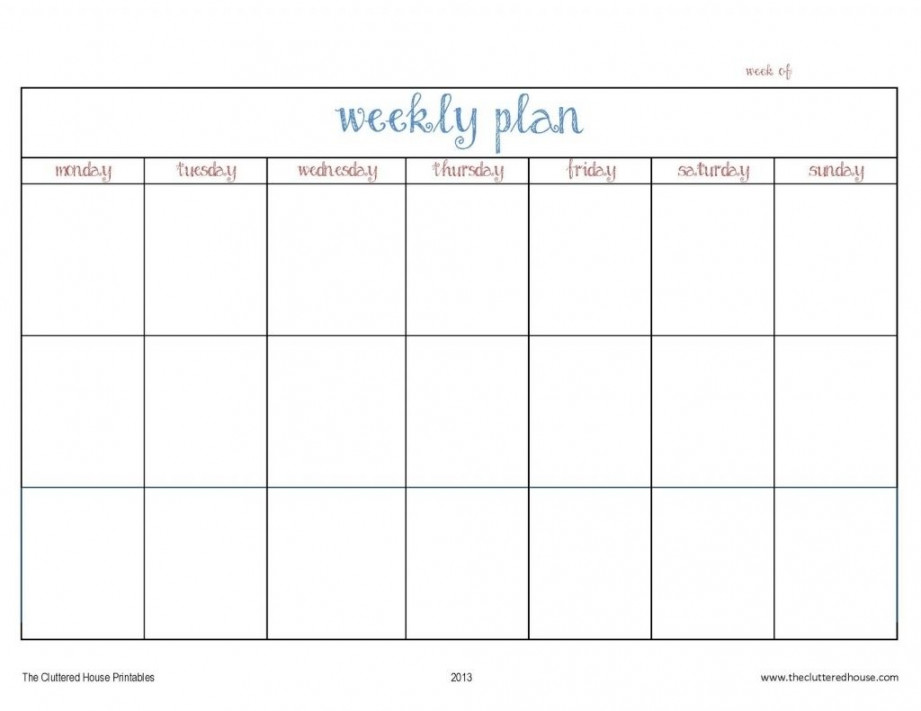 Week Calendar Template  Weekly calendar template, Free