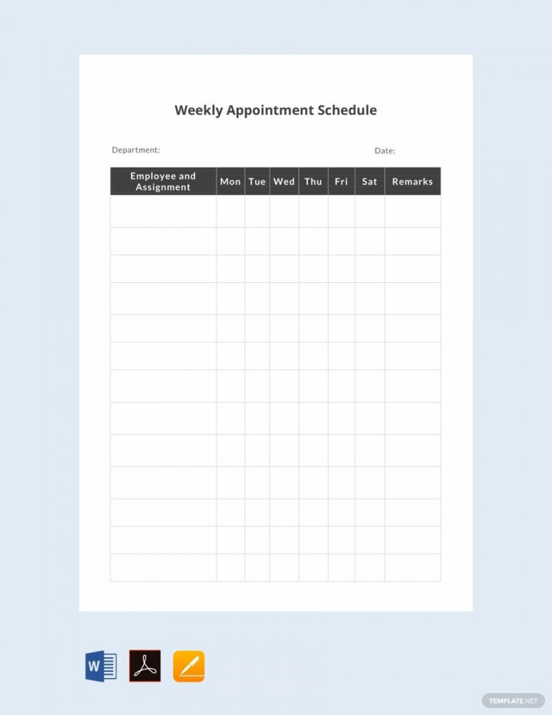 Weekly Appointment Schedule Template - Download in Word, Google