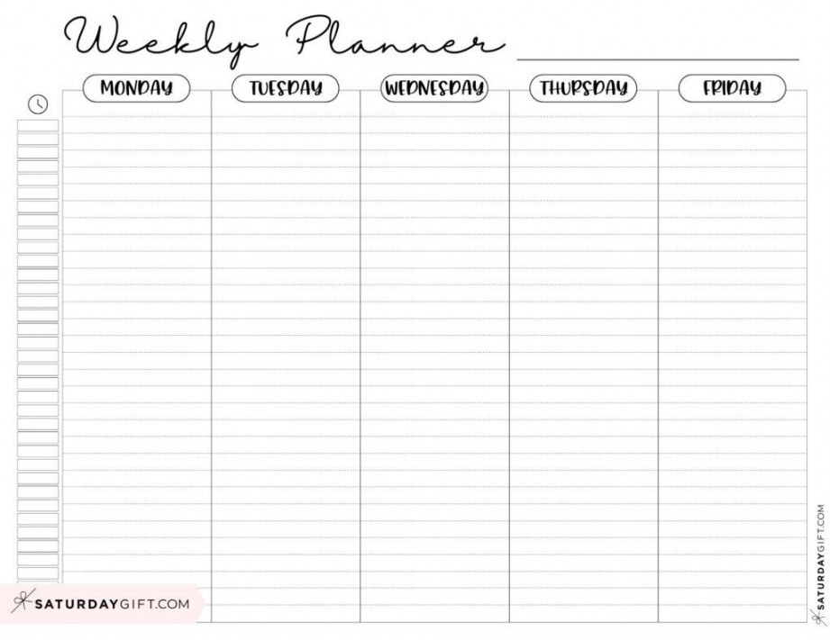 Weekly planner printable -  cute free weekly calendar templates