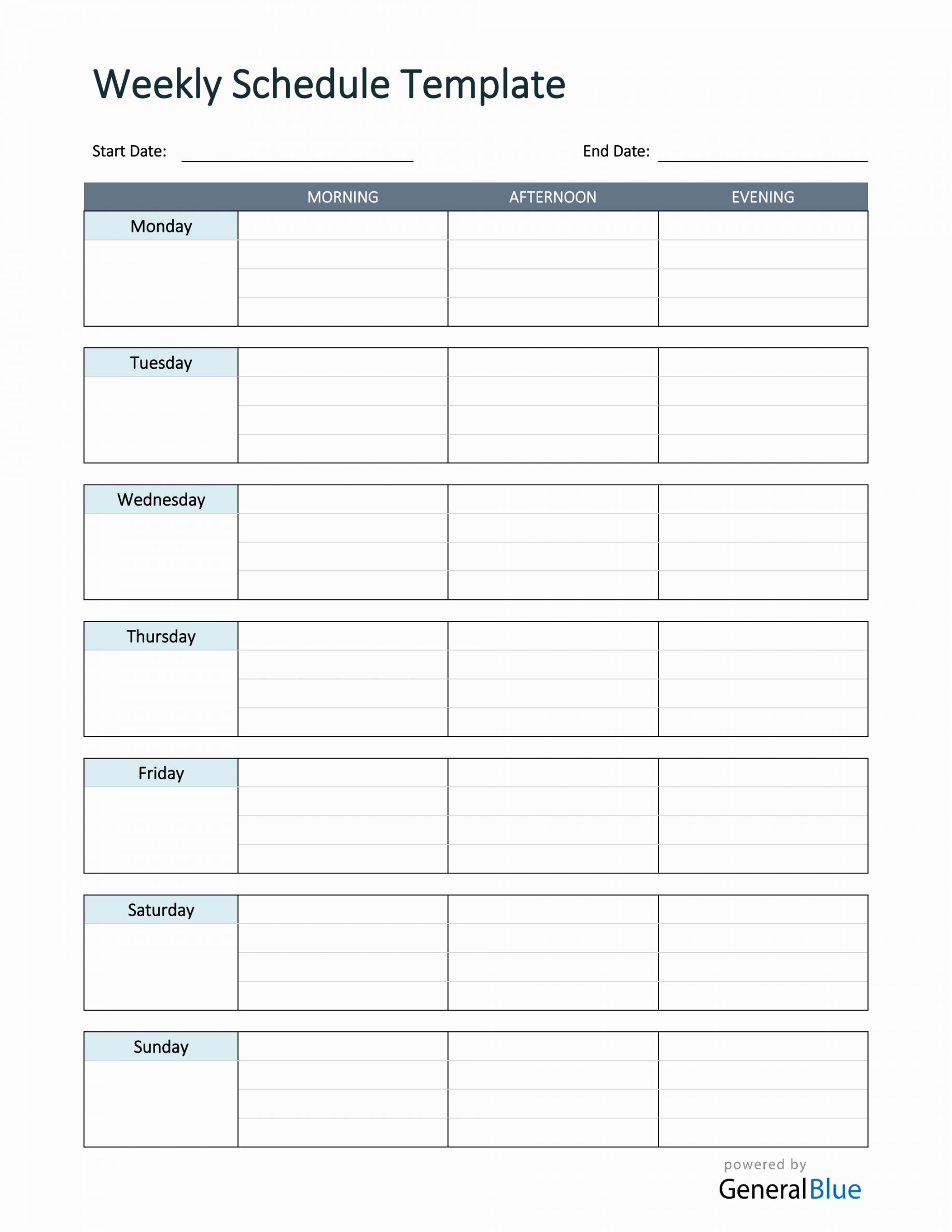 Weekly Planner Templates
