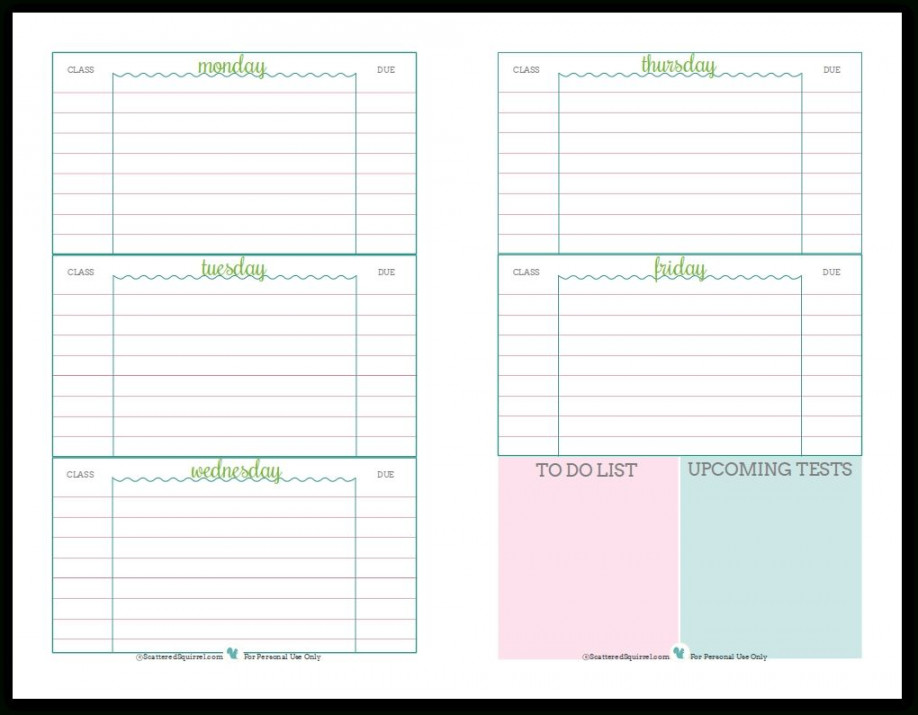 X Calendar Planner Templates Printable  Student planner