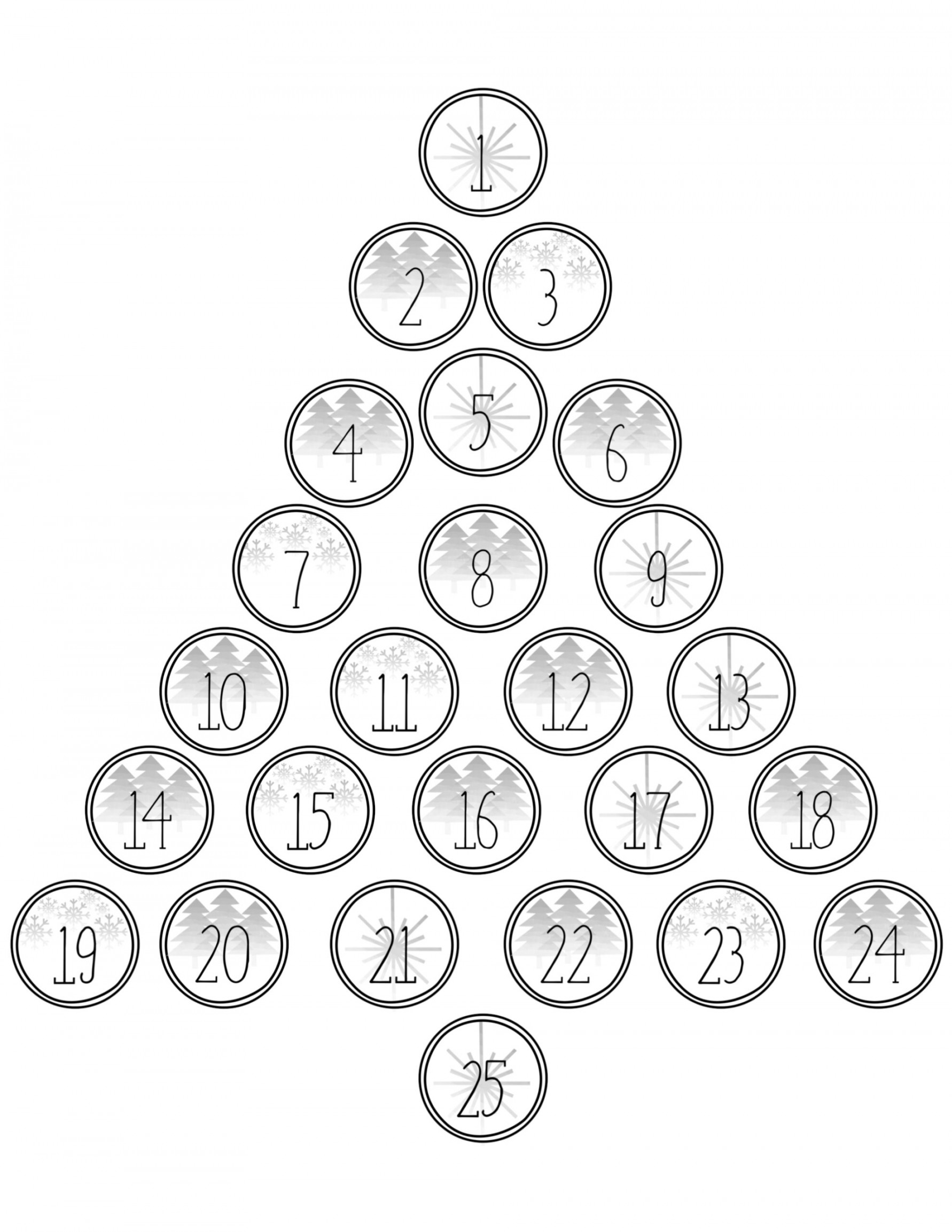 Christmas Advent Calendar Printable Numbers - Paper Trail Design