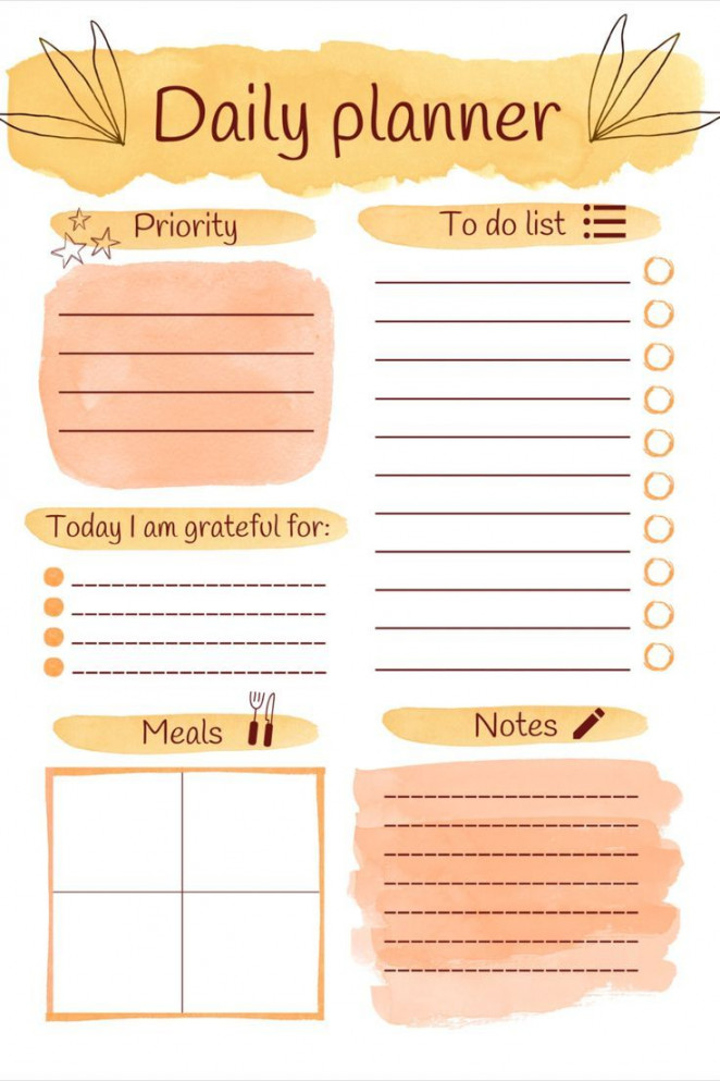 Cute Daily Planner Printable Editable Daily Planner to Do - Etsy