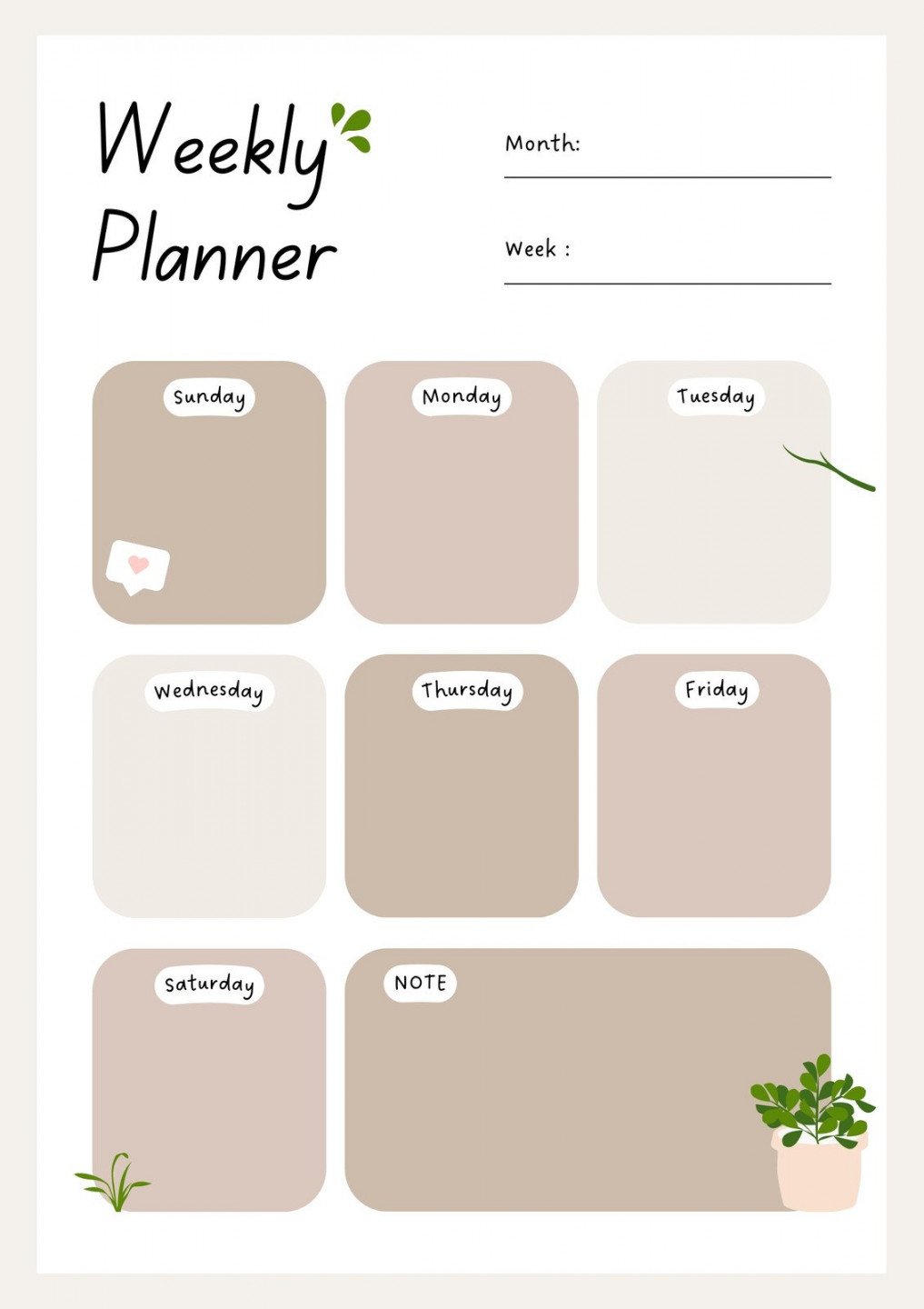 Free and customizable weekly planner templates  Canva