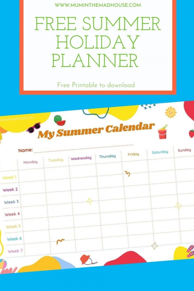 Free Summer Holiday Planner  Mum In The Madhouse