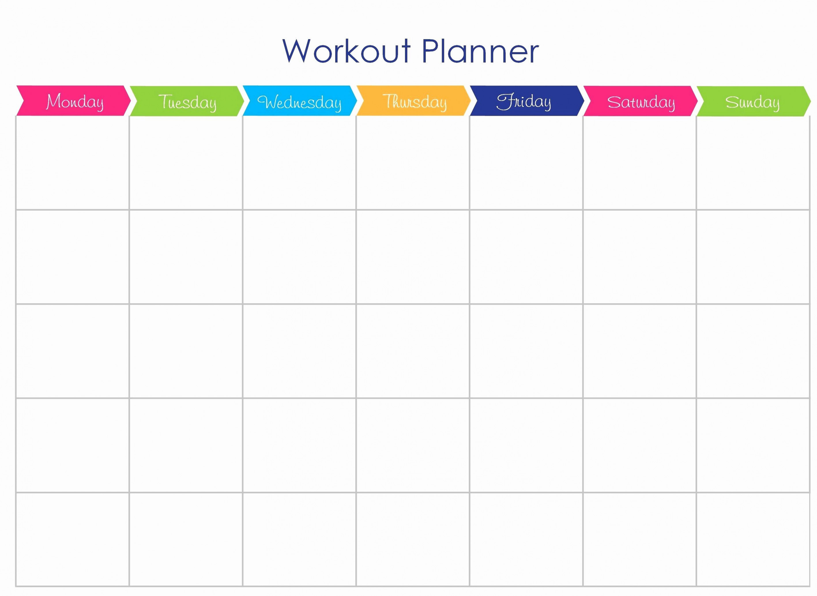 Monthly Workout Schedule Template New Printable Workout Templates