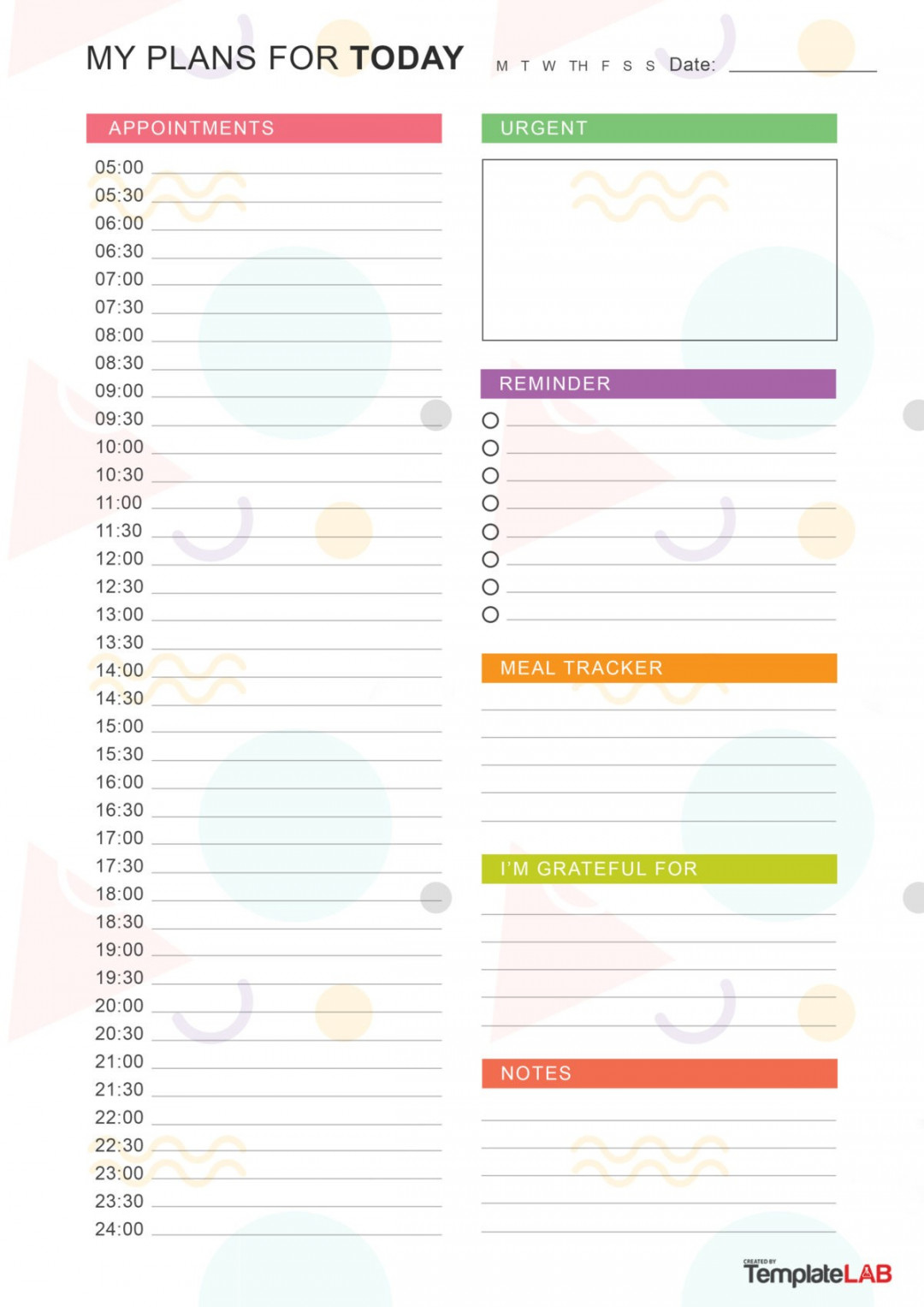 Printable Daily Planner Templates (FREE in Word/Excel/PDF)