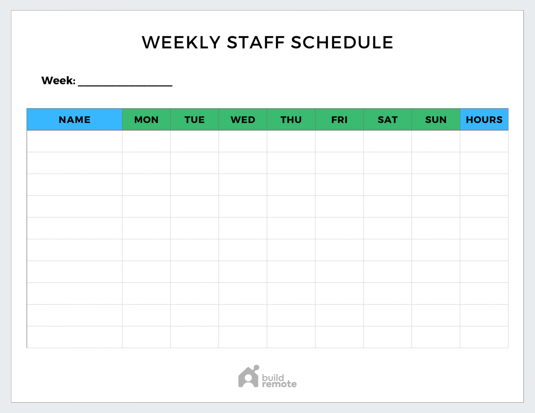 Weekly Staff Schedule Template  Buildremote