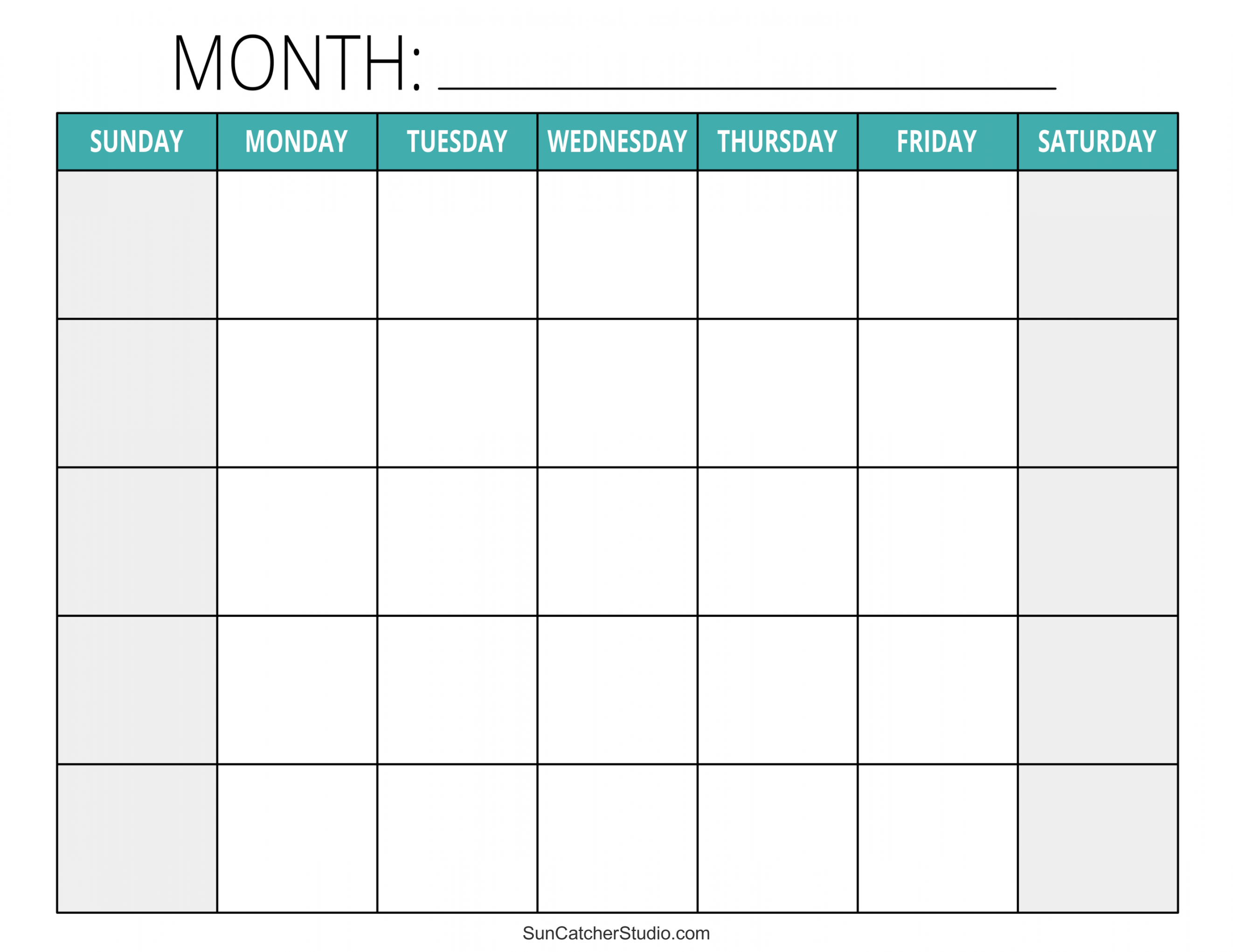 Blank Calendar Templates (Free Printable Pages) – DIY Projects