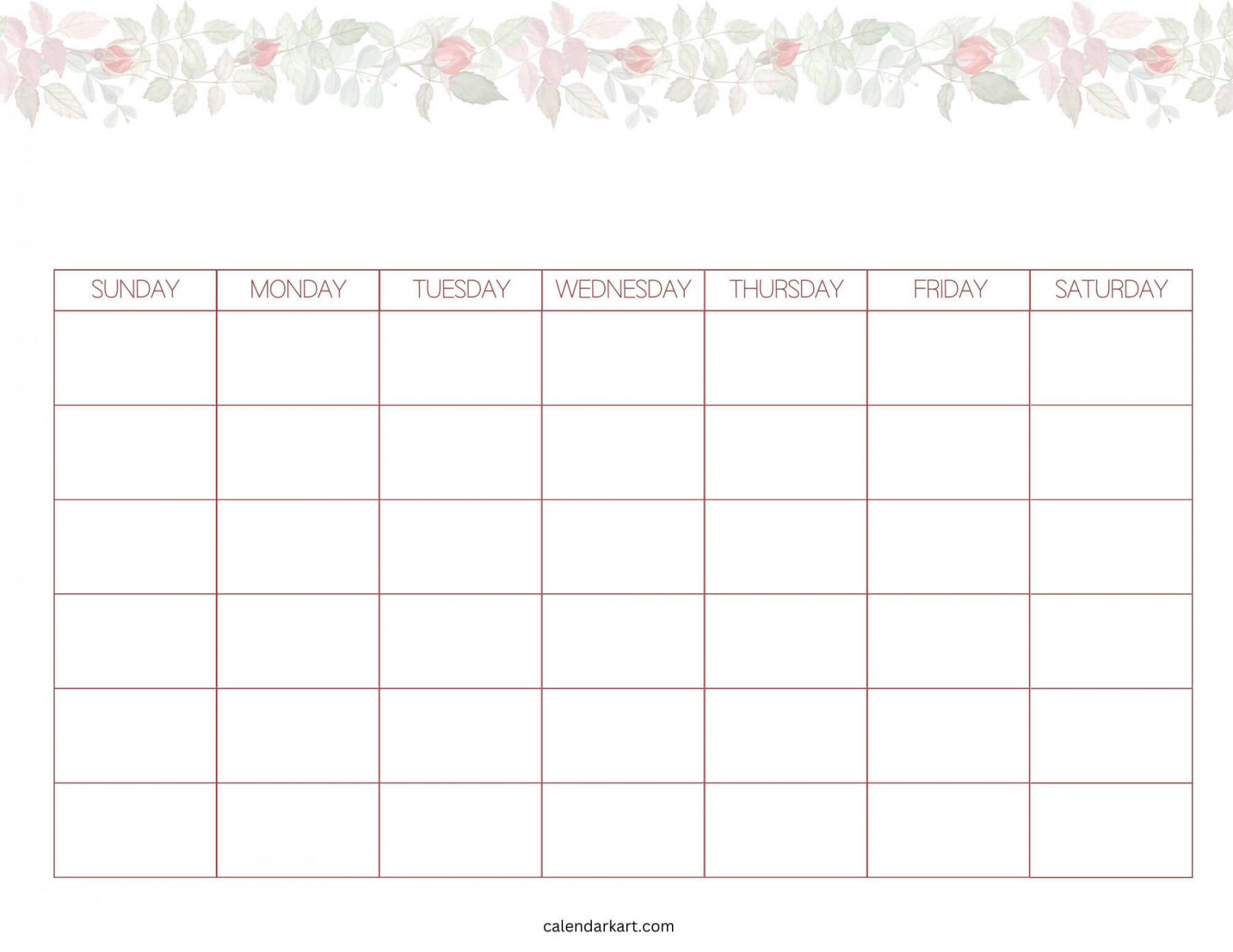 Download Free Printable Blank Calendar Templates  CalendarKart